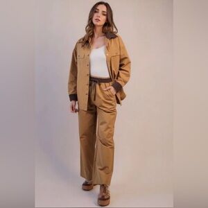 Caramel Brown Jacket and Pants Set